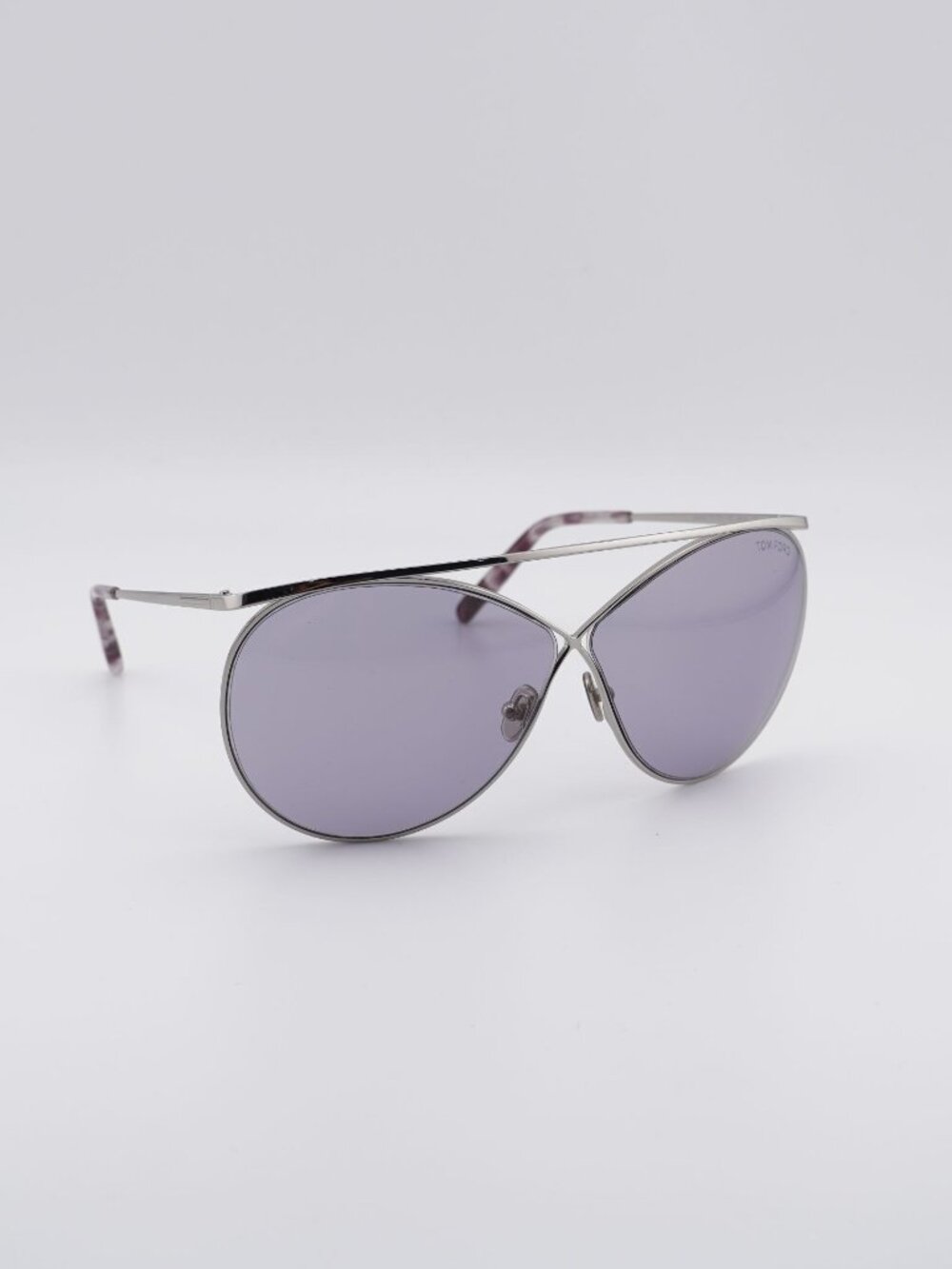 Tom Ford Stevie FT0761 16Y Sunglasses Shiny Palladium Oval Frame